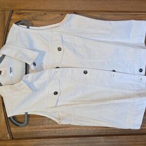 Zeagoo White Denim Vest